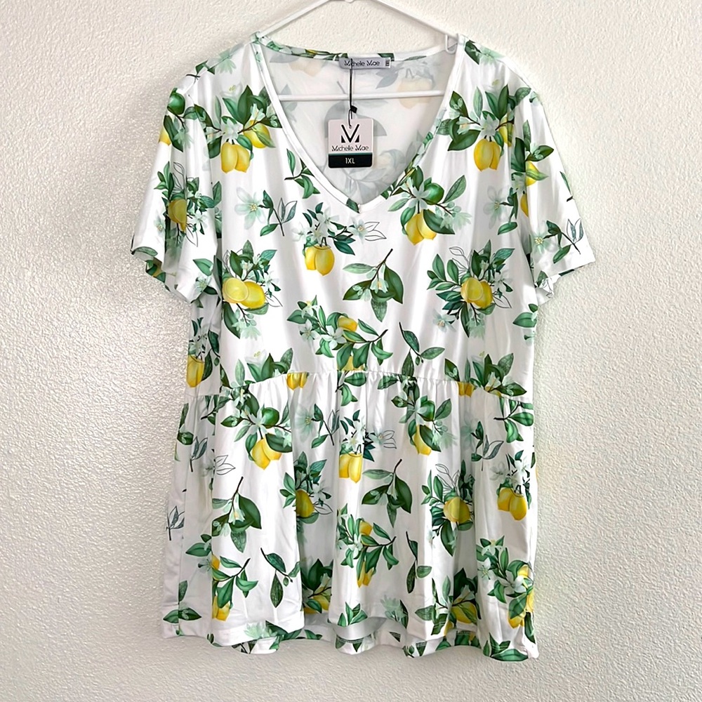 Lemon print babydoll top